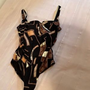 Authentic Gottex bathing suit size 12 black and gold